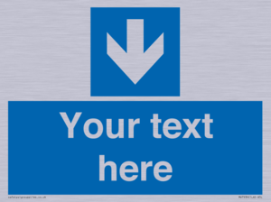 Custom Mandatory directional sign, blue arrow down